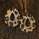  Leopard Print Hollow Out Drop Earrings