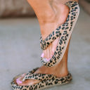  Leopard Thick Sole Flip Flops