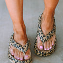  Leopard Thick Sole Flip Flops