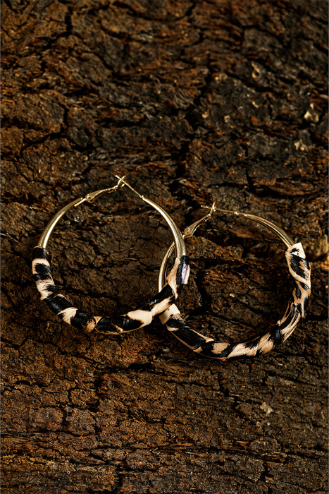 Lettie Plated Detail Hoop Earrings