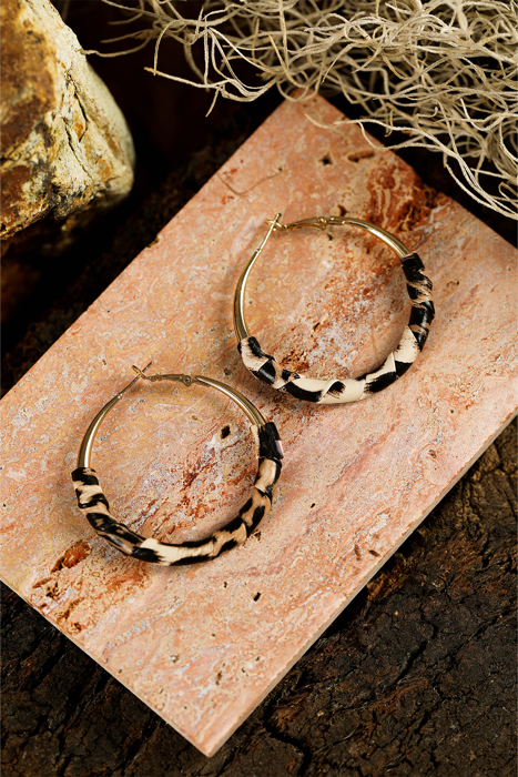 Lettie Plated Detail Hoop Earrings