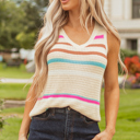  Lexi Stripe Textured Knit Sweater