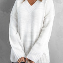 Gray Medium Leyla Drop Shoulder Knitted Sweater