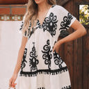  Leyla Vintage High Waist Short Sleeve Dress
