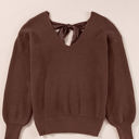 Coffee Large Lia Knot Back Sweater