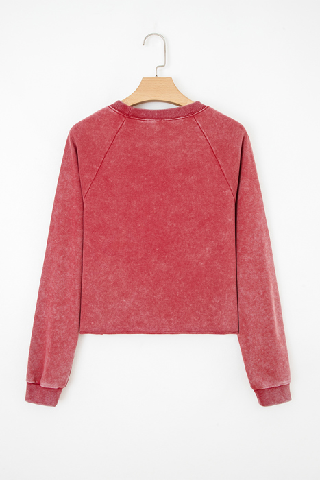 Liberty Raw Hem Crop Sweatshirt