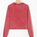  Liberty Raw Hem Crop Sweatshirt