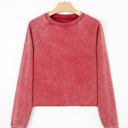 Racing Red Medium Liberty Raw Hem Crop Sweatshirt