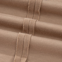  Light French Beige Flower Striped Patchwork Puff Sleeve Loose PLUS Sweatshirt