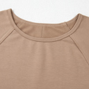  Light French Beige Flower Striped Patchwork Puff Sleeve Loose PLUS Sweatshirt