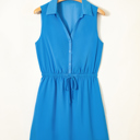  Lila Elastic Waist Sleeveless Shirt