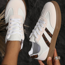 White Size 7 Lila Leather Patchwork Flat Sneakers