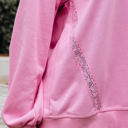  Lilah Lace Patched Raglan Sleeve Loose Fit Sweatshirt