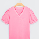 Bonbon Medium Lilah Short Puff Sleeve Blouse