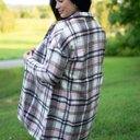  Lilia Plaid Button Up Lapel Jacket