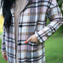  Lilia Plaid Button Up Lapel Jacket