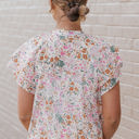  Lilian Floral Mandarin Collar Top