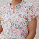  Lilian Floral Mandarin Collar Top