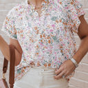 Multicolored Large Lilian Floral Mandarin Collar Top