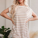  Lilian Stripe Casual Pocketed Mini Dress