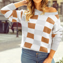  Liliana Checkered Ribbed Sweater