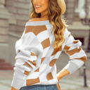  Liliana Checkered Ribbed Sweater