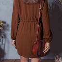  Liliana Floral Embroidered Tassel Tie Mini Dress
