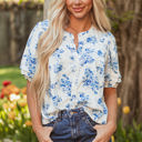  Lilianna Floral Buttoned Casual Top
