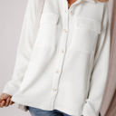 White XXL Lilith Corduroy Buttoned Long Sleeve Jacket