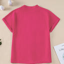  Lilla Notched Neck Batwing Sleeve Lightweight Blouse