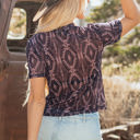  Lillian Aztec Short Sleeve Mesh Top