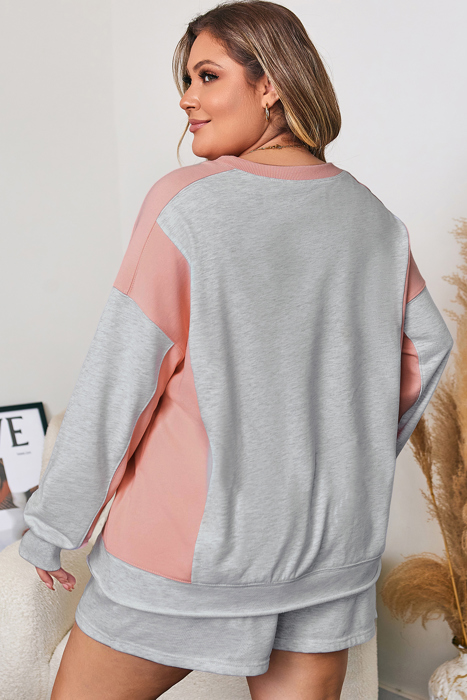 Lilliana Colorblock Pullover Casual PLUS Shorts