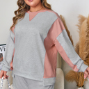  Lilliana Colorblock Pullover Casual PLUS Shorts