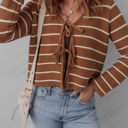  Lilly Striped Knit Cardigan Sweater