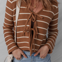  Lilly Striped Knit Cardigan Sweater