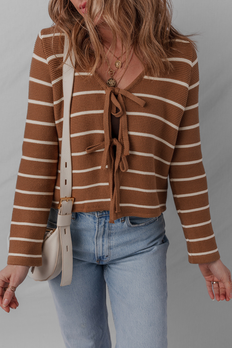 Lilly Striped Knit Cardigan Sweater