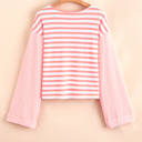  Lilly Textured Contrast Dropped Long Sleeve Top