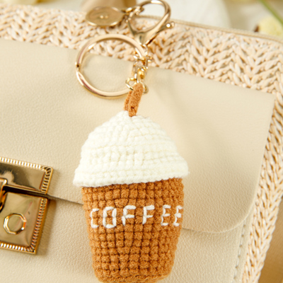 Lily Crochet Coffee Pendent Keychain
