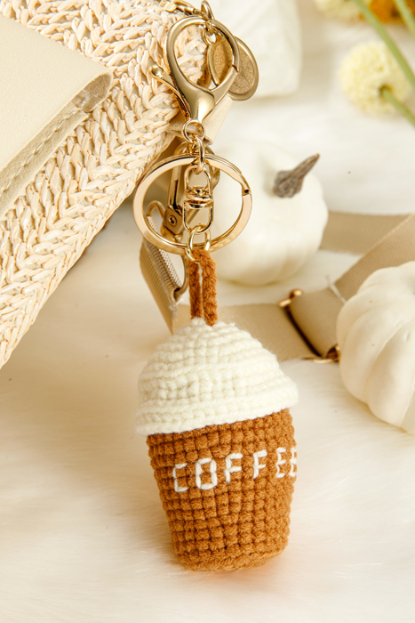 Lily Crochet Coffee Pendent Keychain