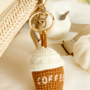  Lily Crochet Coffee Pendent Keychain