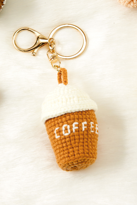 Lily Crochet Coffee Pendent Keychain