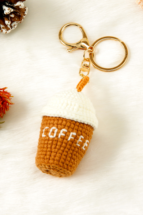 Lily Crochet Coffee Pendent Keychain