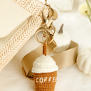  Lily Crochet Coffee Pendent Keychain