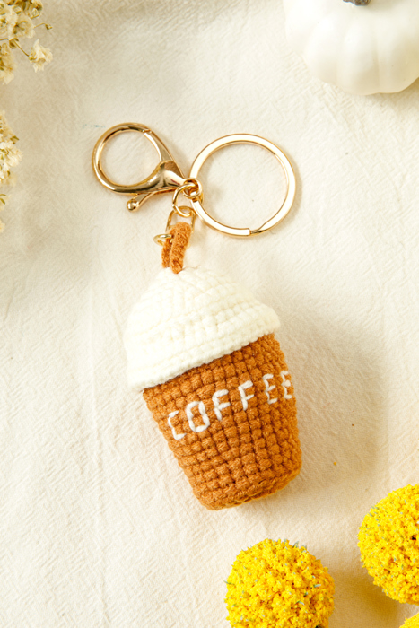 Lily Crochet Coffee Pendent Keychain