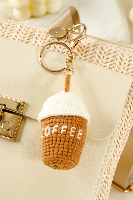 Lily Crochet Coffee Pendent Keychain