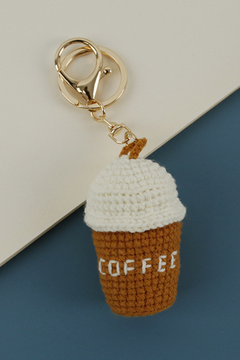 Lily Crochet Coffee Pendent Keychain