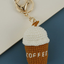  Lily Crochet Coffee Pendent Keychain