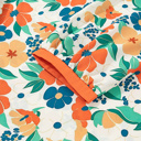  Lily Print Bracelet Sleeve Blouse