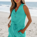  Lina Ribbed Button Tank Top and Shorts Set