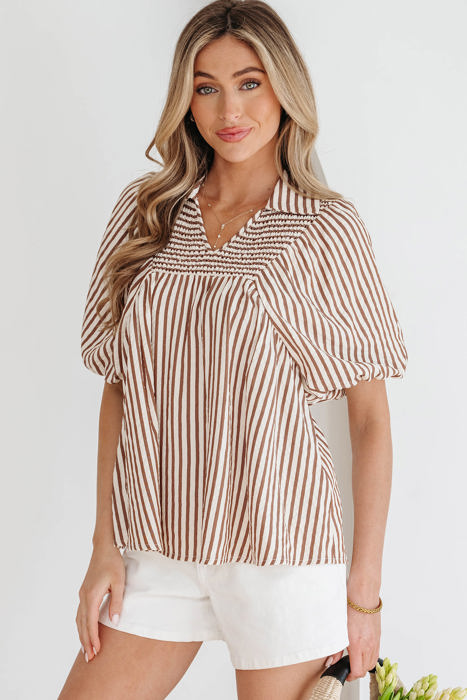 Lina Short Puff Sleeve Blouse